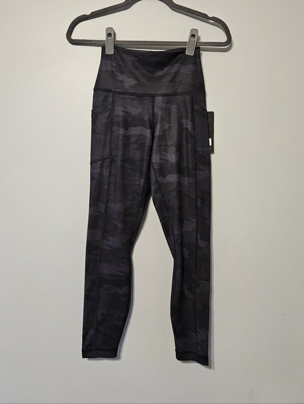 NWT 90 Degree By Reflex Black Charcoal Camo High-Rise Leggings